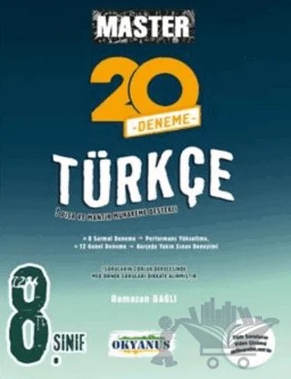 8. Sınıf Master 20 Türkçe Denemesi – Ramazan Dağlı – Okyanus Yayınları kitap kapağı
