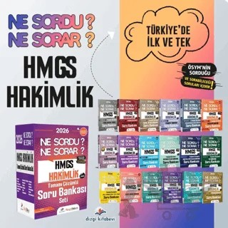 2026 Hukuk Atölyesi HMGS Hakimlik Ne Sordu Ne Sorar Tamamı Çözümlü Soru Bankası Seti – Kolektif – Dizgi Kitap kitap kapağı