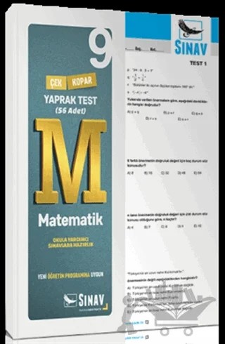 9. Sınıf Matematik Çek Kopar Yaprak Test – Kolektif – Sınav Yayınları kitap kapağı