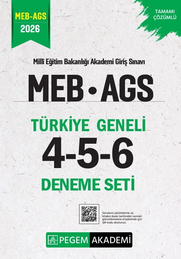 2026 MEB AGS Tamamı Çözümlü Türkiye Geneli 4-5-6 (3'lü Deneme Seti) – 6 (3'lü Deneme Seti) – Pegem Akademi Yayıncılık kitap kapağı