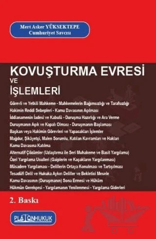 Kovuşturma Evresi ve İşlemleri – Mert Asker Yüksektepe – Platon Hukuk kitap kapağı