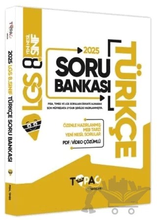 2025 8.Sınıf LGS Türkçe Yeni Nesil Soru Bankası PDF/Video Çözümlü – Kolektif – Topaç Yayınları kitap kapağı