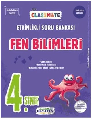 4. Sınıf Fen Bilimleri Classmate Etkinlikli Soru Bankası – Kolektif – Okyanus Yayınları kitap kapağı