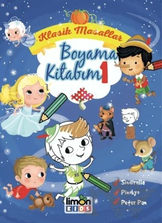 Klasik Masallar Boyama Kitabım 1 – Kolektif – limonKIDS kitap kapağı