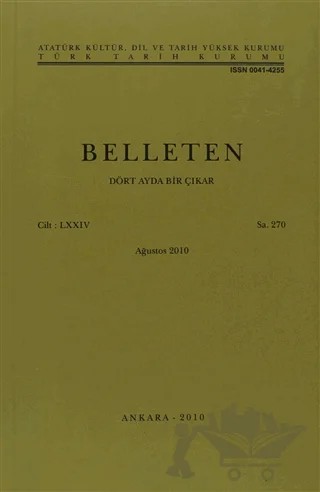 Belleten Sayı: 270 Cilt: 74 – Türk Tarih Kurumu Yayınları kitap kapağı