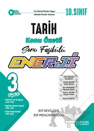 10. Sınıf Enerji Tarih Konu Özetli Soru Fasikülleri (3 Fasikül) – Elif Sevilgen, Elif Pehlivanoğlu – Palme Yayınları kitap kapağı