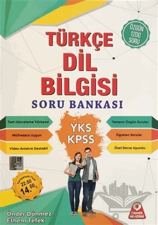 YKS KPSS Türkçe Dil Bilgisi Soru Bankası – Ethem Tefek, Önder Dönmez – Örnek Akademi kitap kapağı