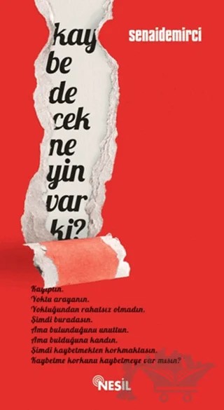 Kaybedecek Neyin Var ki? – Senai Demirci – Nesil Yayınları kitap kapağı
