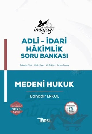 İmtiyaz Medeni Hukuk Soru Bankası – Bahadır Erkol – Temsil Kitap kitap kapağı