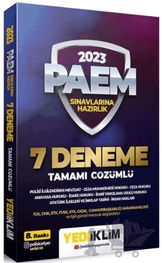 Yediiklim 2023 PAEM ve Misyon Koruma 7 Deneme Çözümlü – Kolektif – Yediiklim Yayınları kitap kapağı