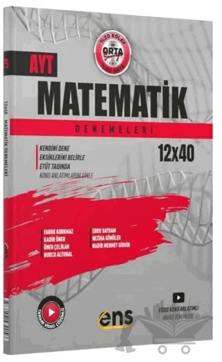 2022 AYT Matematik 12x40'lı Denemeleri – Kolektif – ENS Yayınları kitap kapağı