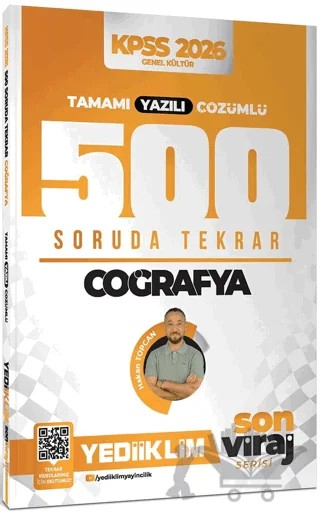 2026 KPSS AGS Son Viraj Serisi Coğrafya Tamamı Yazılı Çözümlü 500 Soruda Genel Tekrar Kampı – Hakan Topcan – Yediiklim Yayınları kitap kapağı