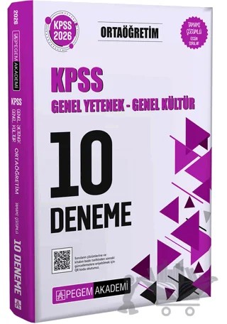 2026 KPSS Genel Yetenek Genel Kültür Ortaöğretim Tamamı Çözümlü 10 Deneme – Kolektif – Pegem Akademi Yayıncılık kitap kapağı