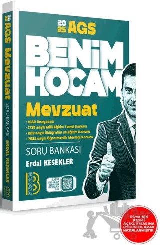 2025 AGS Mevzuat Soru Bankası – Erdal Kesekler – Benim Hocam Yayınları kitap kapağı
