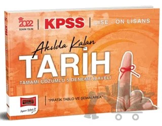 2022 KPSS Lise Ön Lisans Akılda Kalan Tarih Tamamı Çözümlü İlaveli 5 Deneme – Kolektif – Yargı Yayınevi kitap kapağı