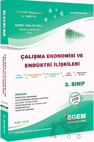 3. Sınıf Çalışma Ekonomisi ve Endüstri İlişkileri Konu Anlatımlı Soru Bankası – Kolektif – Egem Eğitim Yayınları kitap kapağı