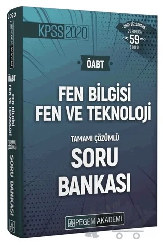 2020 KPSS ÖABT Fen Bilgisi Fen ve Teknoloji Tamamı Çözümlü Soru Bankası Seti – Kolektif – Pegem Akademi Yayıncılık kitap kapağı
