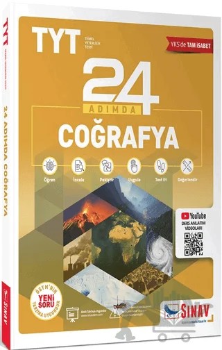 YKS TYT Coğrafya 24 Adımda Konu Anlatımlı Soru Bankası – Kolektif – Sınav Yayınları kitap kapağı