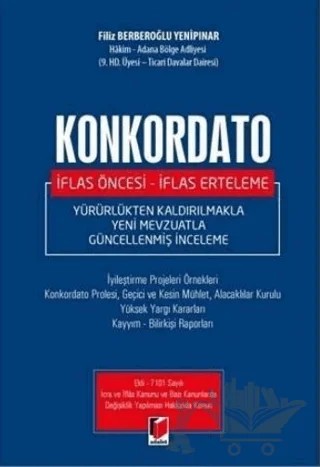 Konkordato – Filiz Berberoğlu Yenipınar – Adalet Yayınevi kitap kapağı