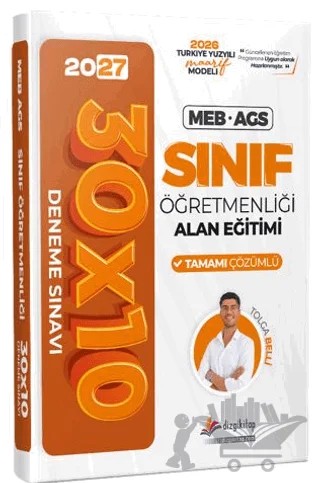 2027 MEB AGS ÖABT Sınıf Alan Eğitimi 10 Deneme Tamamı Çözümlü – Tolga Belli – Dizgi Kitap kitap kapağı