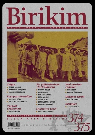 Birikim Aylık Sosyalist Kültür Dergisi Sayı: 374 - 375 Haziran-Temmuz 2020 – Birikim Yayınları kitap kapağı