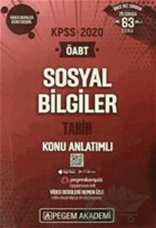 2020 KPSS ÖABT Sosyal Bilgiler Alan Bilgisi Alan Eğitimi Video Destekli Konu Anlatımlı - Sosyal Bilgiler – Kolektif – Pegem Akademi Yayıncılık kitap kapağı