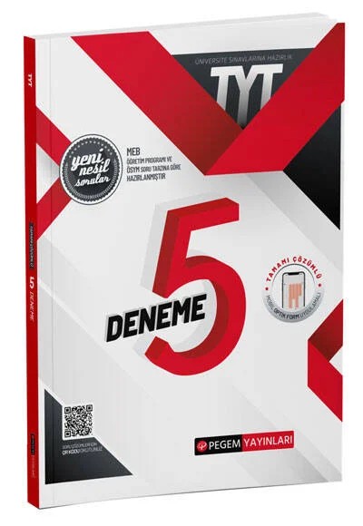 TYT Tamamı Çözümlü 5 Deneme Sınavı – Komisyon – Pegem Akademi Yayıncılık kitap kapağı