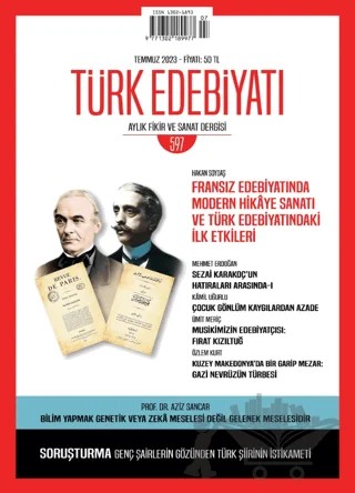 Türk Edebiyatı Aylık Fikir ve Sanat Dergisi Sayı: 597 Temmuz 2023 – Türk Edebiyatı Dergisi kitap kapağı