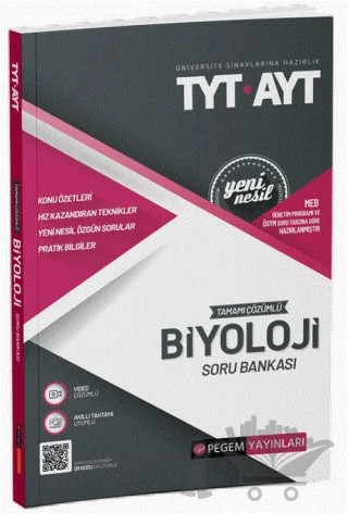 2022 TYT-AYT Tamamı Çözümlü Biyoloji Soru Bankası – Kolektif – Pegem Akademi Yayıncılık kitap kapağı