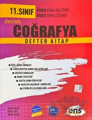 11. Sınıf Coğrafya Destek Defter Kitap – Kolektif – ENS Yayınları kitap kapağı