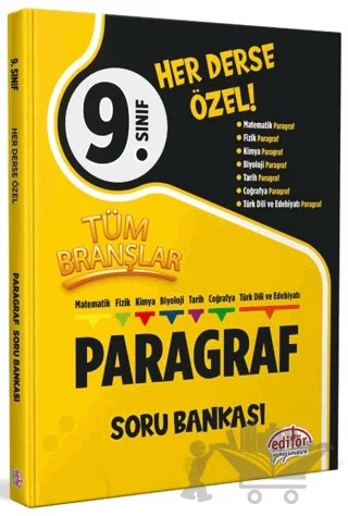 10. Sınıf Tüm Branşlar Paragraf Soru Bankası – Kolektif – Editör Yayınevi kitap kapağı