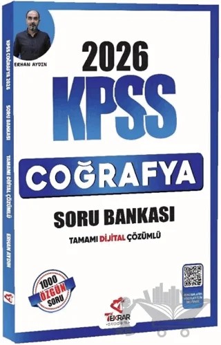 2026 KPSS Coğrafya Soru Bankası Çözümlü – Erhan Aydın – Tekrar Akademi Yayınları kitap kapağı