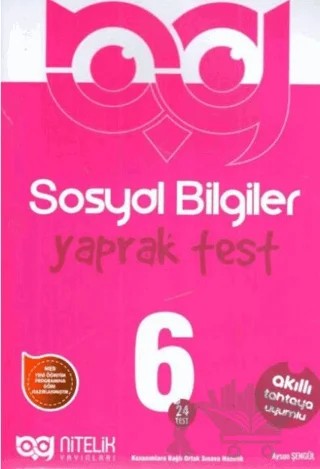 6. Sınıf Sosyal Bilgiler Yaprak Testleri – Aysun Şengül – Nitelik Yayınları - Bayilik kitap kapağı