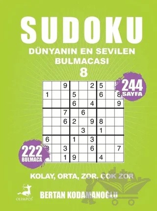 Sudoku - Dünyanın En Sevilen Bulmacası 8 – Bertan Kodamanoğlu – Olimpos Yayınları kitap kapağı