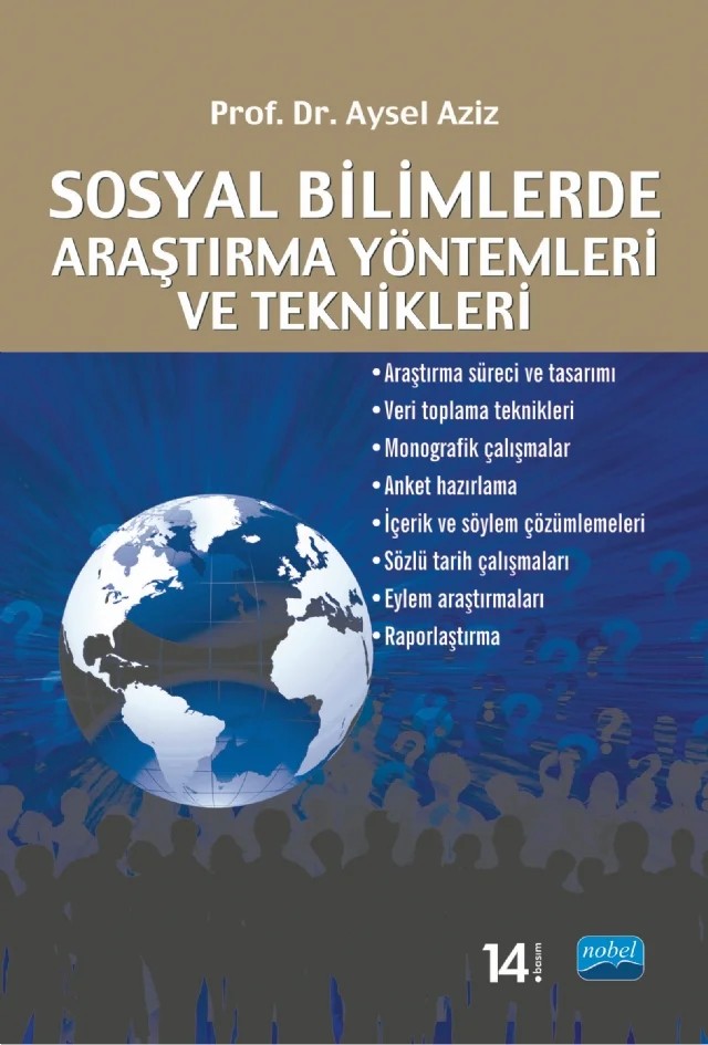 Sosyal Bilimlerde Araştırma Yöntemleri ve Teknikleri – Aysel Aziz – Nobel Akademik Yayıncılık kitap kapağı