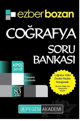 2018 KPSS Ezberbozan Coğrafya Soru Bankası – Kolektif – Pegem Akademi Yayıncılık kitap kapağı