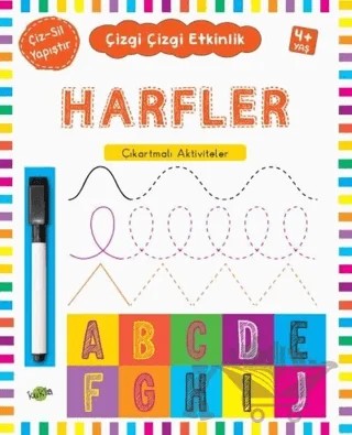 Harfler 4 Yaş ve Üstü - Çizgi Çizgi Etkinlik – Kolektif – Kukla Yayınları kitap kapağı