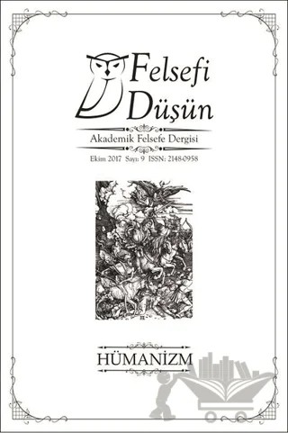 Felsefi Düşün Akademik Felsefe Dergisi Sayı: 9 - Ekim 2017 – Pinhan Yayıncılık kitap kapağı