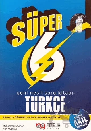 6. Sınıf Türkçe Yeni Nesil Süper Soru Bankası – Muhammed Duman, Nuh Kabakcı – Nitelik Yayınları - Bayilik kitap kapağı