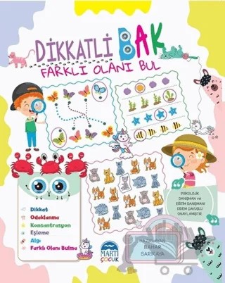 Dikkatli Bak Farklı Olanı Bul – Bahar Sarıkaya – Martı Çocuk Yayınları kitap kapağı