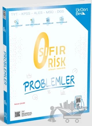 TYT - KPSS - ALES - MSÜ - DGS Sıfır Risk Problemler – Üç Dört Beş Yayınları kitap kapağı
