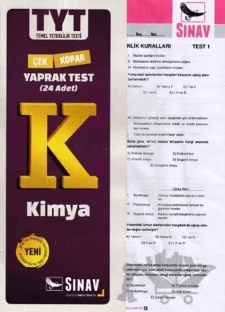 TYT Kimya Yaprak Test – Kolektif – Sınav Yayınları kitap kapağı