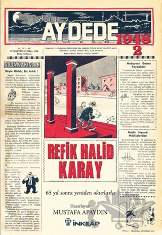Aydede - 1948-2 – Refik Halid Karay – İnkılap Kitabevi kitap kapağı