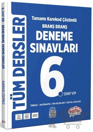 6. Sınıf Tüm Dersler Branş Branş Tamamı Çözümlü Deneme Sınavları – Kolektif – Editör Yayınevi kitap kapağı