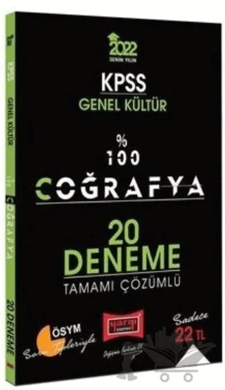 2022 KPSS Genel Kültür %100 Coğrafya Tamamı Çözümlü 20 Deneme – Kolektif – Yargı Yayınevi kitap kapağı