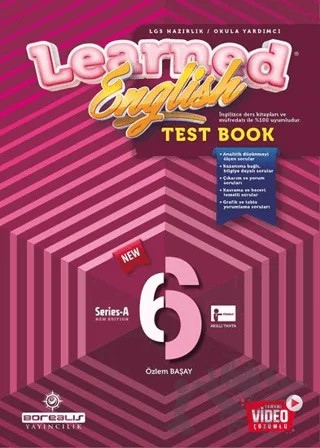 6. Sınıf Learned English Test Book – Özlem Başay – Borealis Yayıncılık kitap kapağı