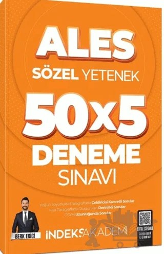 2025 ALES Sözel Yetenek 5 Deneme Sınavı Çözümlü – Berk Ekici – İndeks Akademi Yayıncılık kitap kapağı