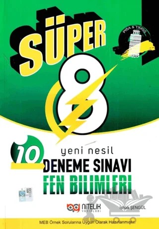 8. Sınıf Fen Bilimleri Süper 10 Deneme Sınavı – İshak Şengül – Nitelik Yayınları - Bayilik kitap kapağı
