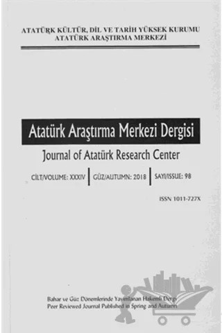Atatürk Araştırma Merkezi Dergisi Sayı: 98 Güz 2018 – Atatürk Araştırma Merkezi kitap kapağı