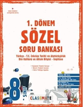 8. Sınıf Classmate 1. Dönem Sözel Soru Bankası – Kolektif – Okyanus Yayınları kitap kapağı